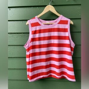 KULE Candy Striped Tank - Red/Pink - XXL